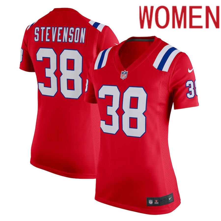 Women New England Patriots #38 Rhamondre Stevenson Nike Red Alternate Game Player NFL Jersey